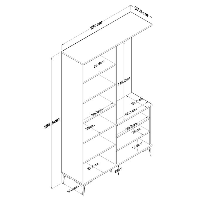 Hanah Home Soporte de Entrada EA147 - 4486 Nogal y Blanco